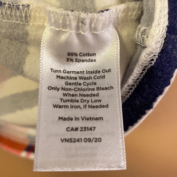 3/$15 The Talbots Tee short sleeves with blue and white stripes and flowers - Picture 7 of 7